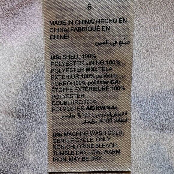 White House Black Market Floral Print Ruffle Shell in Ecru w/ Blue Mirage - Picture 6 of 9